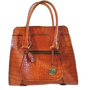 London Fog 1927 Crock Embossed Satchel/Handbag